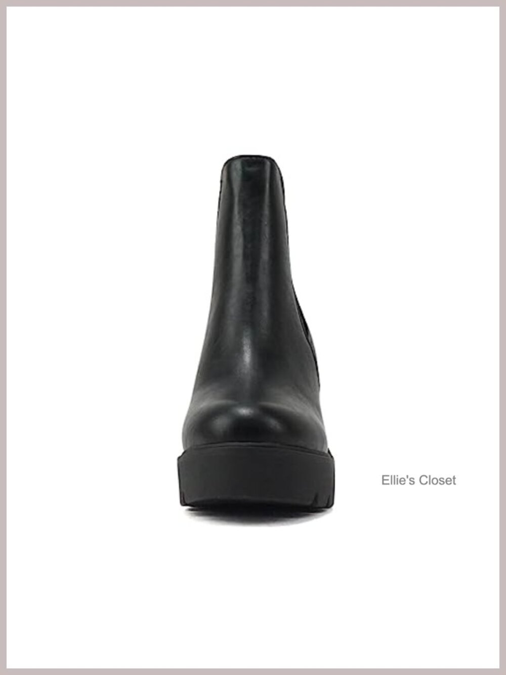 Women's Lug Sole High Heel Chelsea Ankle Boots Double Elastic Gore - Picture 2 of 3